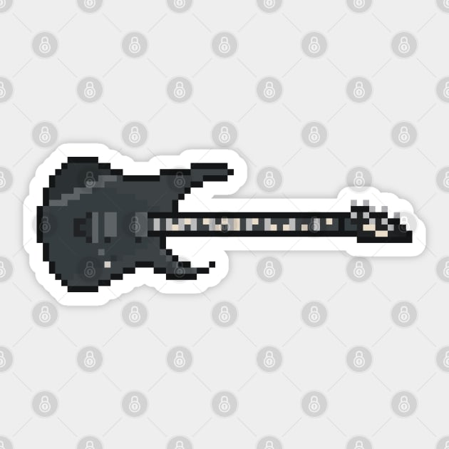 Pixel Black Ape-X 7-String Guitar Sticker by gkillerb